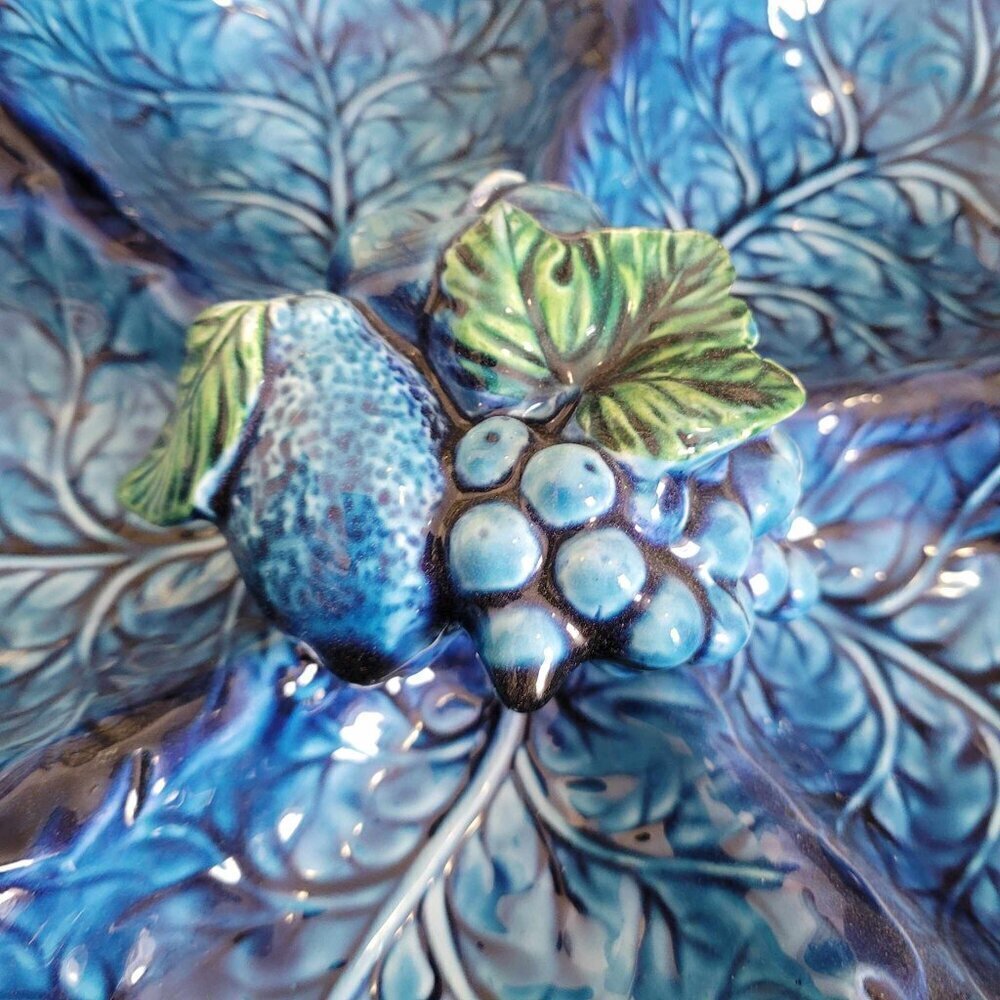 INARCO Mood Indigo Vintage Serving Tray Blue Fruits - Picture 8 of 13